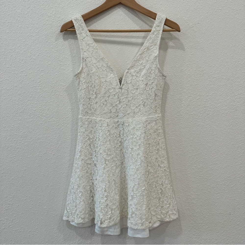 Lulus All My Heart white lace skater dress SzM - Picture 3 of 6
